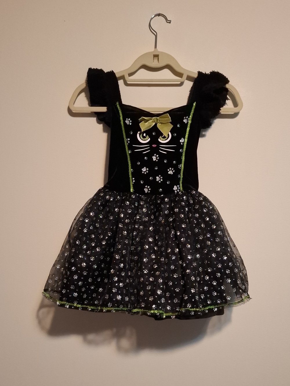 Black Cat Tutu Costume with Green Accents